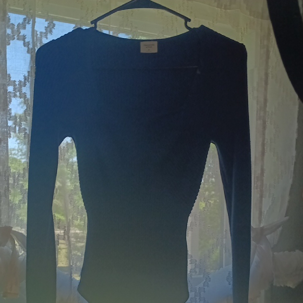 Navy Blue Long Sleeve Top